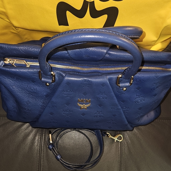 MCM Royal Blue Satchel Bag - Picture 5 of 7